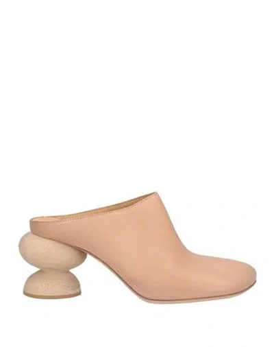 Uma Wang Woman Mules & Clogs Blush Size 7 Calfskin In Pink