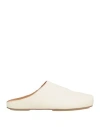 Uma Wang Square-toe Leather Slippers In White