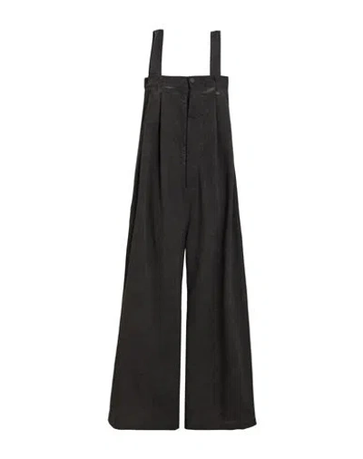 Uma Wang Woman Overalls Charcoal Size L Cotton In Black
