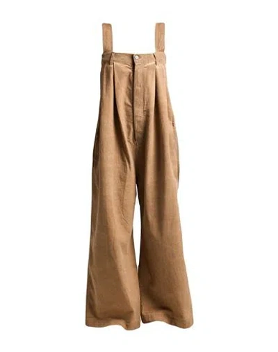 Uma Wang Woman Overalls Light Brown Size S Cotton In Animal Print