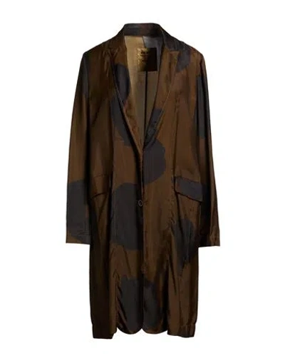 Uma Wang Woman Overcoat & Trench Coat Brown Size L Viscose, Cupro