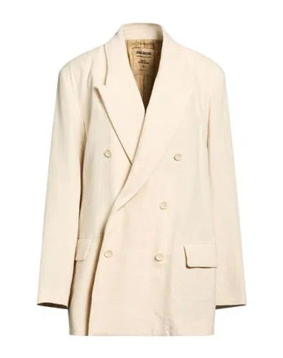 Uma Wang Woman Overcoat & Trench Coat Cream Size L Linen, Cashmere In Brown