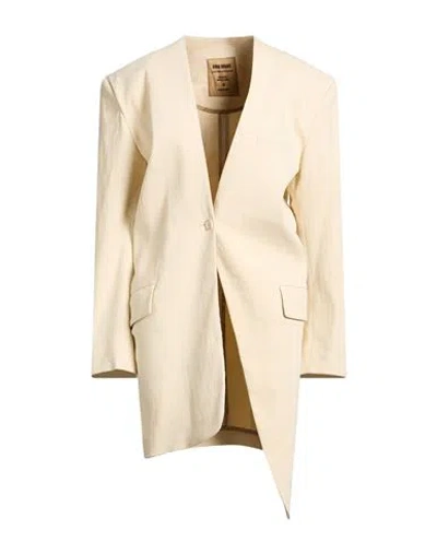 Uma Wang Woman Overcoat & Trench Coat Cream Size M Linen, Viscose, Elastane In Neutral