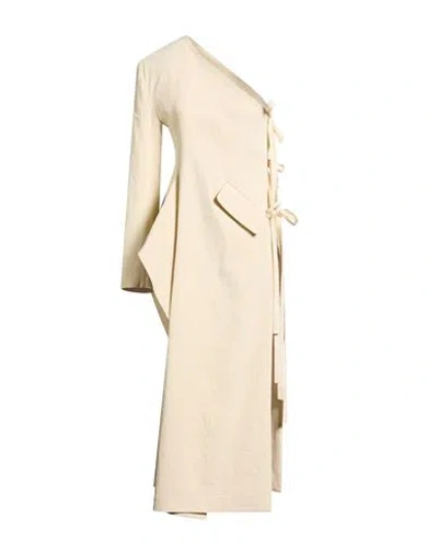 Uma Wang Woman Overcoat & Trench Coat Ivory Size S Linen, Viscose, Elastane In Neutral