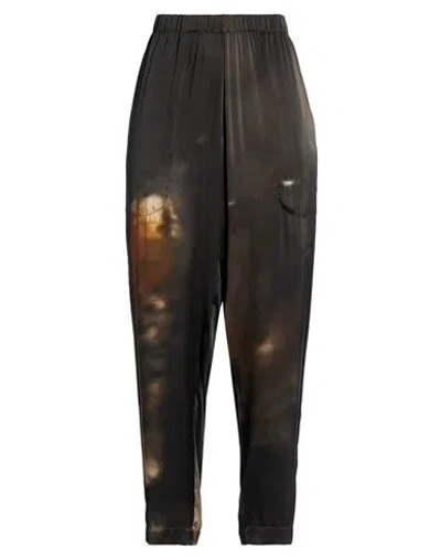 Uma Wang Woman Pants Charcoal Size L Silk, Elastane In Brown
