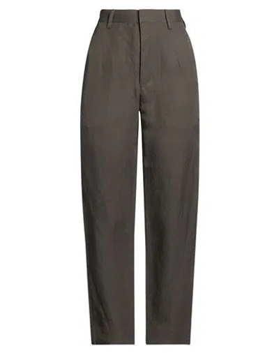 Uma Wang Woman Pants Grey Size M Paper Yarn, Viscose In Brown