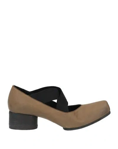 Uma Wang Woman Pumps Military Green Size 10 Calfskin In Brown