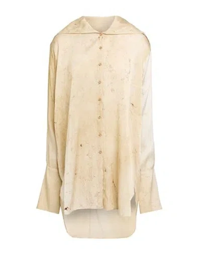 Uma Wang Woman Shirt Beige Size S Silk, Elastane