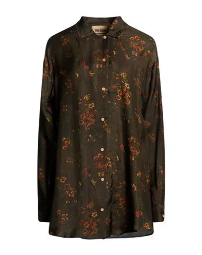 Uma Wang Woman Shirt Brown Size L Viscose, Cupro
