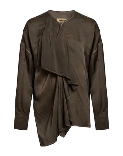 Uma Wang Woman Shirt Brown Size M Silk
