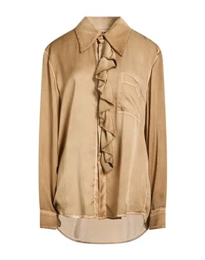 Uma Wang Woman Shirt Sand Size M Silk In Brown