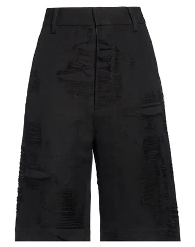 Uma Wang Woman Shorts & Bermuda Shorts Black Size L Cotton, Linen