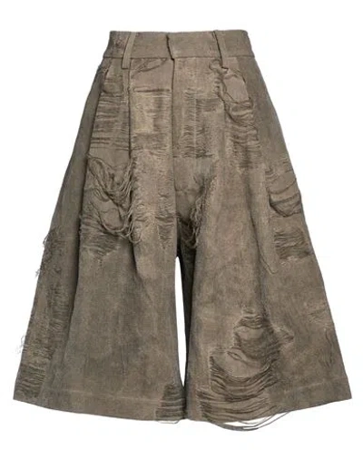 Uma Wang Woman Shorts & Bermuda Shorts Charcoal Size M Cotton, Linen In Brown