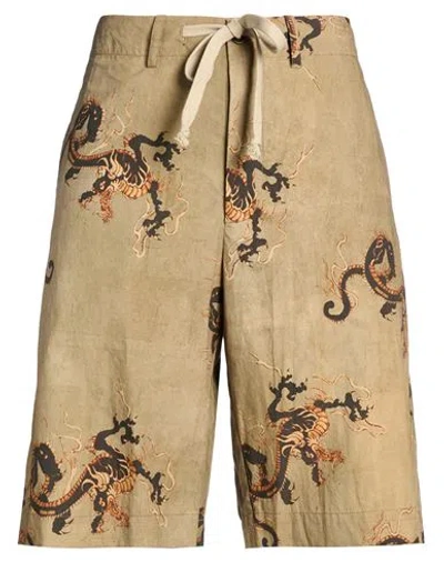 Uma Wang Woman Shorts & Bermuda Shorts Military Green Size Xl Cotton In Multi