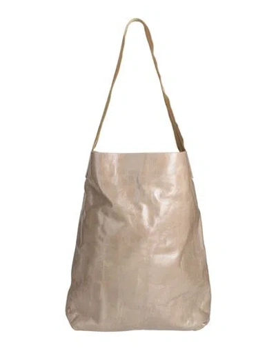 Uma Wang Woman Shoulder Bag Taupe Size - Calfskin In Gray