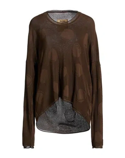 Uma Wang Woman Sweater Chocolate Brown Size M Cotton, Silk
