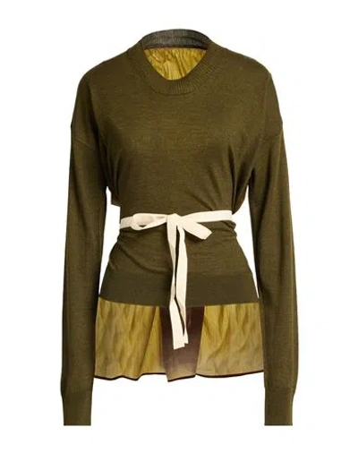 Uma Wang Woman Sweater Dark Green Size L Wool, Silk, Cashmere, Polyamide In Brown