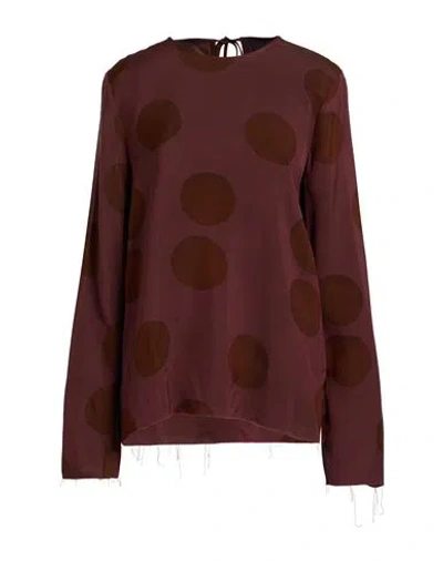 Uma Wang Woman Top Burgundy Size M Viscose In Brown