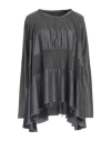 Uma Wang Woman Top Charcoal Size M Cotton, Elastane, Silk