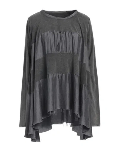 Uma Wang Woman Top Charcoal Size M Cotton, Elastane, Silk
