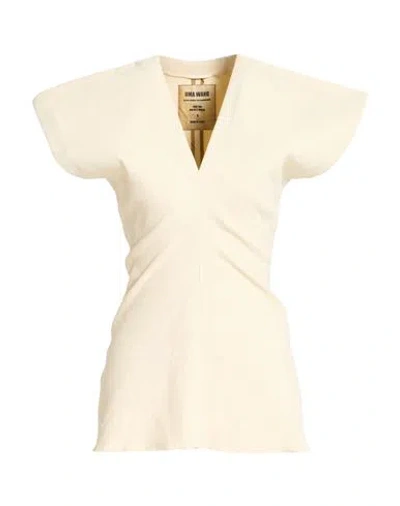 Uma Wang Woman Top Cream Size M Linen, Viscose, Elastane In Neutral