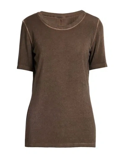 Uma Wang Woman T-shirt Brown Size L Viscose, Elastane