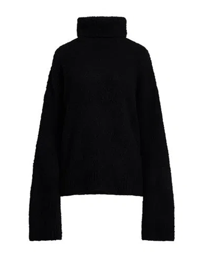 Uma Wang Woman Turtleneck Black Size L Polyamide, Alpaca Wool, Wool