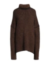 Uma Wang Woman Turtleneck Brown Size L Polyamide, Alpaca Wool, Wool In Brown