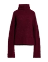 Uma Wang Woman Turtleneck Burgundy Size L Polyamide, Alpaca Wool, Wool