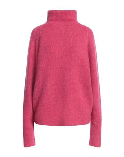 Uma Wang Woman Turtleneck Fuchsia Size L Virgin Wool, Mohair Wool, Polyamide, Elastane In Pink