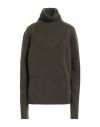 Uma Wang Woman Turtleneck Military Green Size L Virgin Wool, Mohair Wool, Polyamide, Elastane