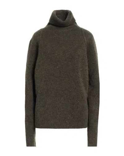 Uma Wang Woman Turtleneck Military Green Size L Virgin Wool, Mohair Wool, Polyamide, Elastane