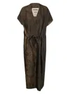 Uma Wang Short Sleeve Dress In Brown