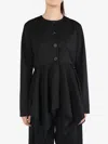 Uma Wang Omens Black Koney Asymmetric-hem Cotton-blend Jacket In Uw900 Black