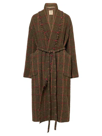 Uma Wang Women's Chidi Relaxed-fit Knitted Coat Green/red