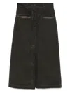 Uma Wang Elastic Waist Skirt In Black
