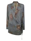 Uma Wang Khloe Wrap Blazer In Blue