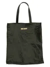 Uma Wang Black Tote With Crinkled Texture And Spacious Interior In Green