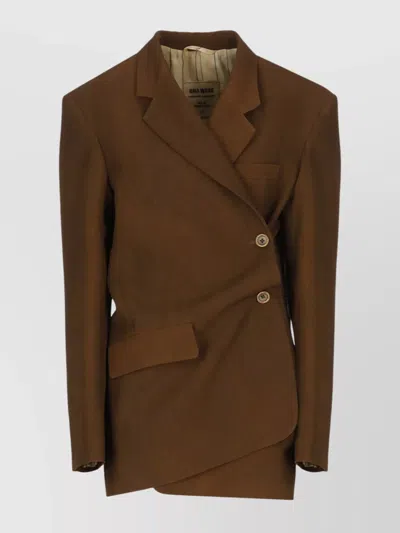 UMA WANG WOMEN'S STRUCTURED VISCOSE BLAZER WITH NOTCHED LAPEL