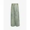 UMA WANG PAELLA DISTRESSED RELAXED-FIT HIGH-RISE
