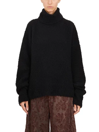 Uma Wang Women's Wool And Cashmere Turtleneck Sweater In Black