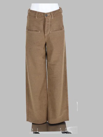 Uma Wang Women's Wool-blend Wide-leg Trousers With Adjustable Straps In Brown