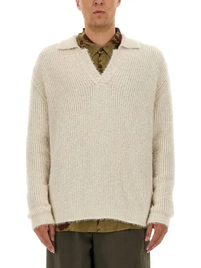 Uma Wang Wool Blend Sweater In White