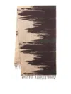 Uma Wang Fringed Abstract Pattern Scarf In Brown