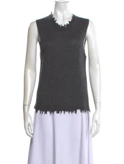 Pre-owned Uma Wang Wool Scoop Neck Sweater In Gray