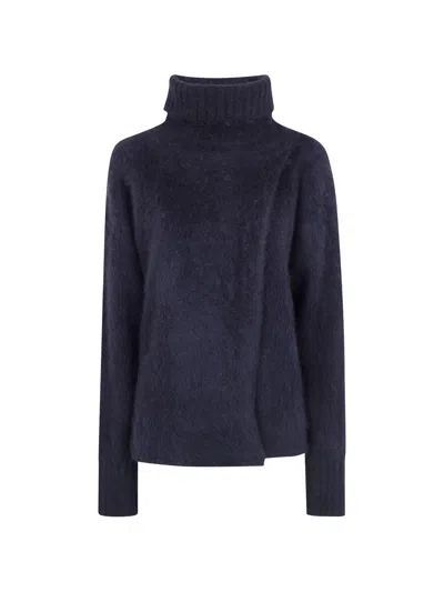 Uma Wang Wool Turtle Neck Sweater In Black