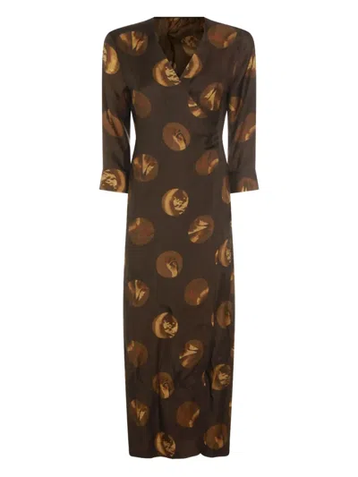 UMA WANG WRAP PRINTED DRESS