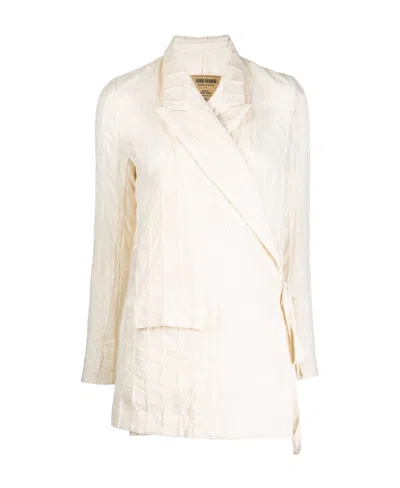 Uma Wang Wraparound Oversize Blazer In Neutrals