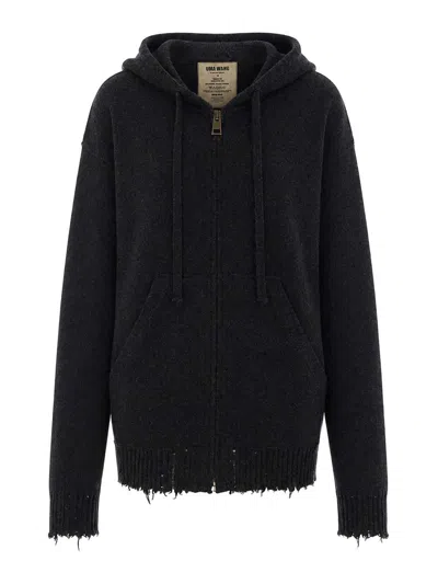 Uma Wang Zipped Sweater In Black