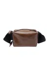 Uma Wang Textured Carbon Fiber Shoulder Bag With Adjustable Strap In Brown